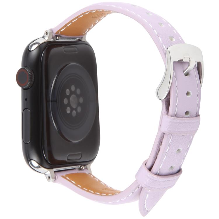 For Apple Watch 46mm / 49mm / 45mm / 44mm Silk Microfiber Leather Watch Band(Purple) - Watch Bands by PMC TechLife | Online Shopping South Africa | PMC TechLife | Buy Now Pay Later Mobicred