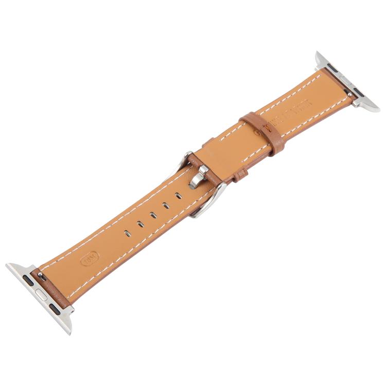 For Apple Watch 42mm / 41mm / 40mm / 38mm Silk Microfiber Leather Watch Band(Brown) - Watch Bands by PMC TechLife | Online Shopping South Africa | PMC TechLife | Buy Now Pay Later Mobicred