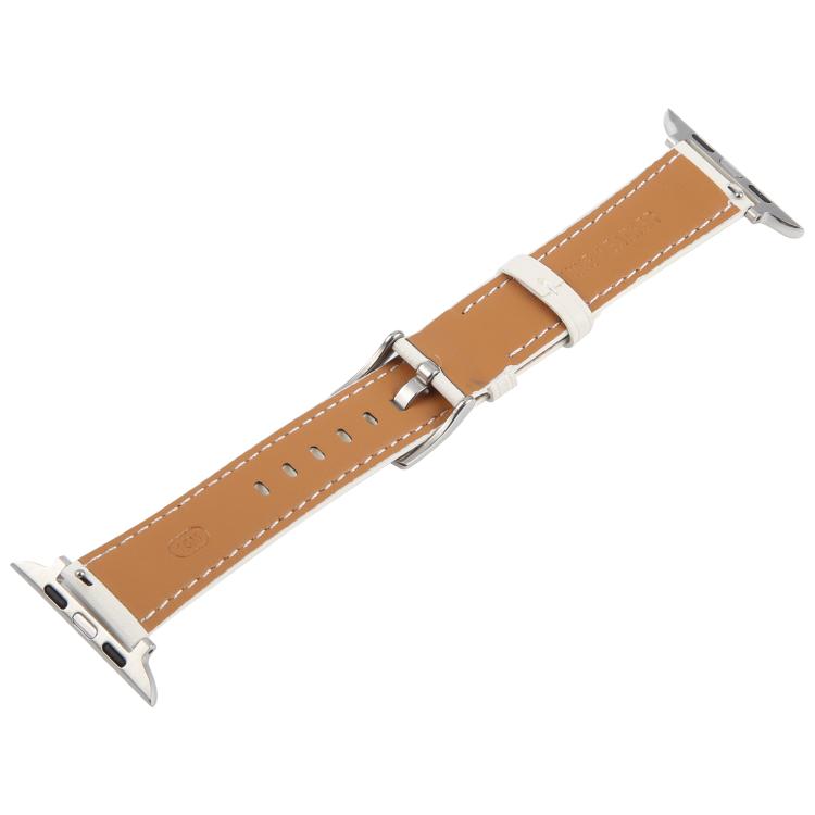 For Apple Watch 42mm / 41mm / 40mm / 38mm Silk Microfiber Leather Watch Band(White) - Watch Bands by PMC TechLife | Online Shopping South Africa | PMC TechLife | Buy Now Pay Later Mobicred