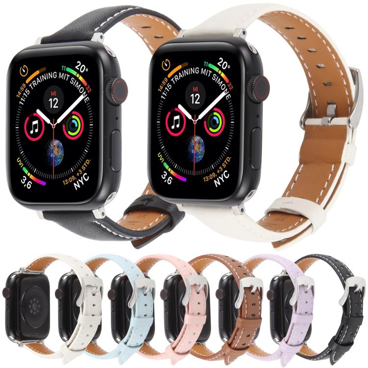 For Apple Watch 42mm / 41mm / 40mm / 38mm Silk Microfiber Leather Watch Band(White) - Watch Bands by PMC TechLife | Online Shopping South Africa | PMC TechLife | Buy Now Pay Later Mobicred