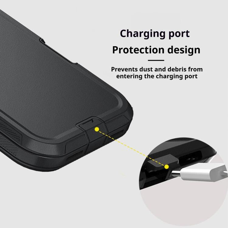 For iPhone 17 Kalebol Shockproof PC Hybrid TPU Phone Case with Back Clip(Black) - free shipping - PMC TechLife - Order now!