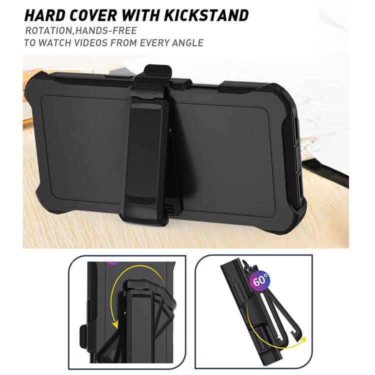 For iPhone 17 Kalebol Shockproof PC Hybrid TPU Phone Case with Back Clip(Black) - free shipping - PMC TechLife - Order now!