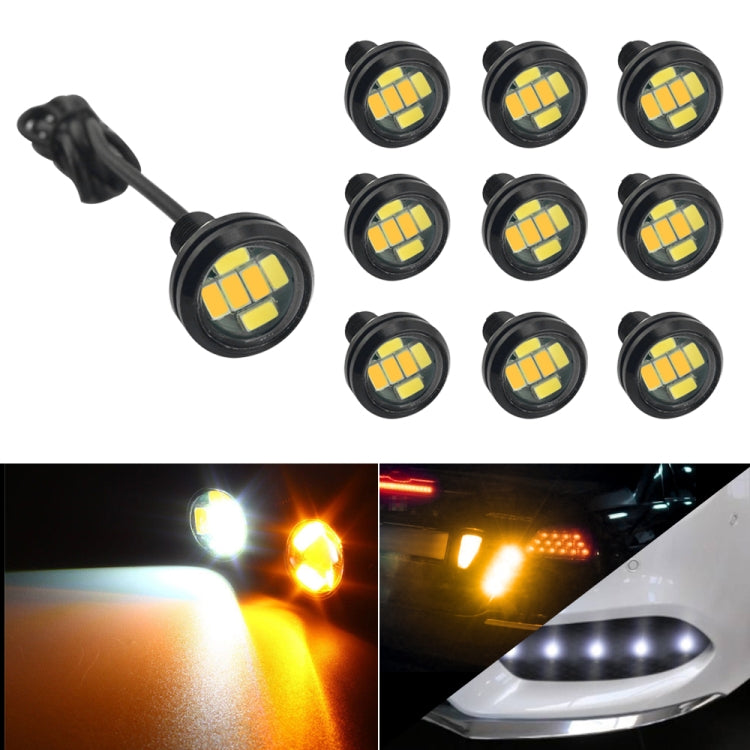 10 PCS 23mm 6LEDs SMD-5730 DC9-80V Motorcycle Eagle Eye Light(White and Yellow Light) - Eagle Eye Lights by PMC Jewellery | Online Shopping South Africa | PMC Jewellery | Buy Now Pay Later Mobicred