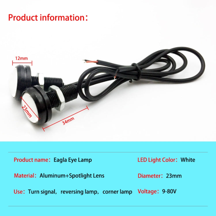 10 PCS 23mm 6LEDs SMD-5730 DC9-80V Motorcycle Eagle Eye Light(White and Yellow Light) - Eagle Eye Lights by PMC Jewellery | Online Shopping South Africa | PMC Jewellery | Buy Now Pay Later Mobicred