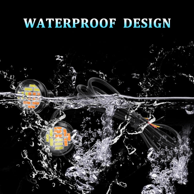 10 PCS 23mm 12LEDs SMD-4014 DC9-80V Motorcycle Eagle Eye Light(White and Yellow Light) - free shipping - PMC TechLife - Order now!