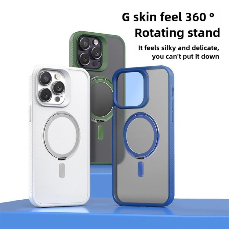 For iPhone 17 Air Kalebol Rotating Holder MagSafe PC Hybrid TPU Phone Case(Blue) - iPhone 17 Air Cases by Kalebol | Online Shopping South Africa | PMC TechLife | Buy Now Pay Later Mobicred