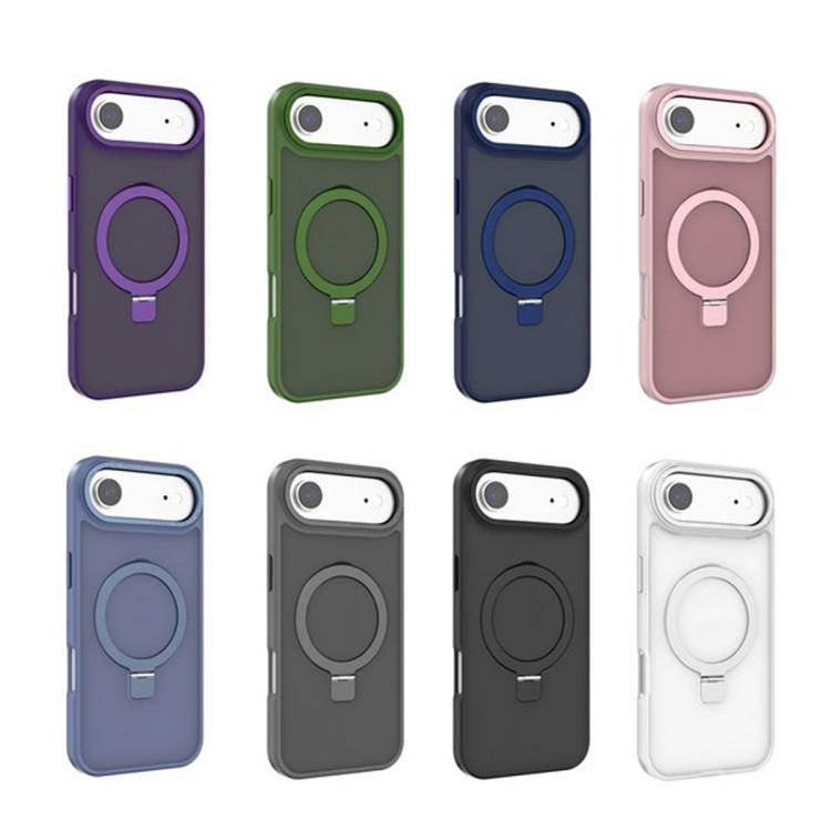For iPhone 17 Pro Kalebol Metal Lens Frame MagSafe Holder Frosted PC Phone Case(Frosted White) - iPhone 17 Pro Cases by Kalebol | Online Shopping South Africa | PMC TechLife | Buy Now Pay Later Mobicred