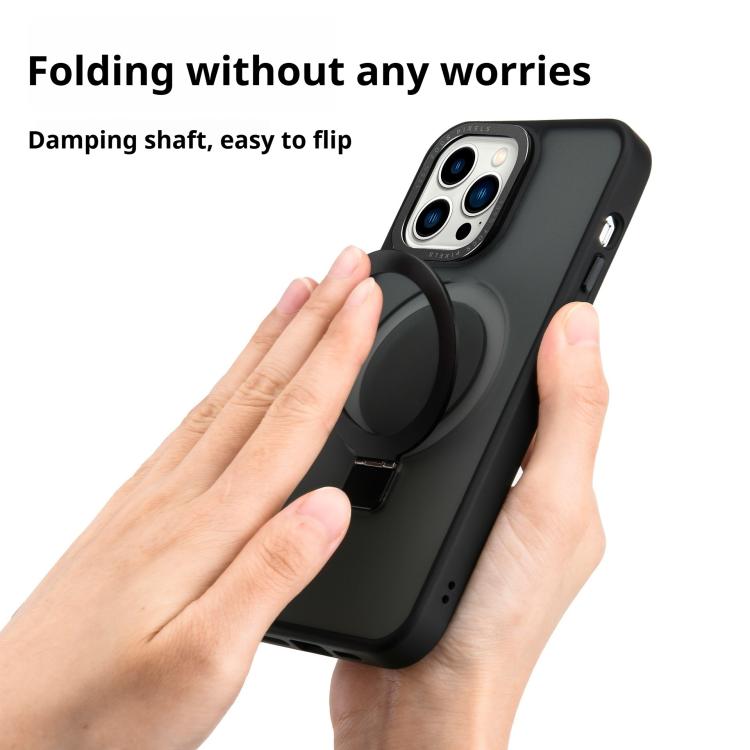 For iPhone 17 Pro Kalebol Metal Lens Frame MagSafe Holder Frosted PC Phone Case(Frosted White) - iPhone 17 Pro Cases by Kalebol | Online Shopping South Africa | PMC TechLife | Buy Now Pay Later Mobicred