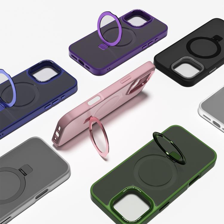 For iPhone 17 Pro Kalebol Metal Lens Frame MagSafe Holder Frosted PC Phone Case(Frosted White) - iPhone 17 Pro Cases by Kalebol | Online Shopping South Africa | PMC TechLife | Buy Now Pay Later Mobicred