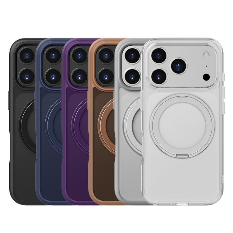 For iPhone 17 Pro Max Kalebol Frosted MagSafe Holder Acrylic Hybrid TPU Phone Case(Navy Blue) - free shipping - PMC TechLife - Order now!