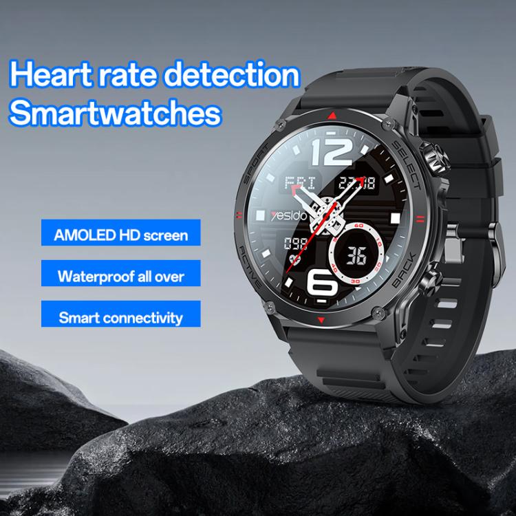 Yesido IO31 1.43 inch AMOLED Screen Smart Watch Support BT Call / Heart Rate(Black) - free shipping - PMC TechLife - Order now!