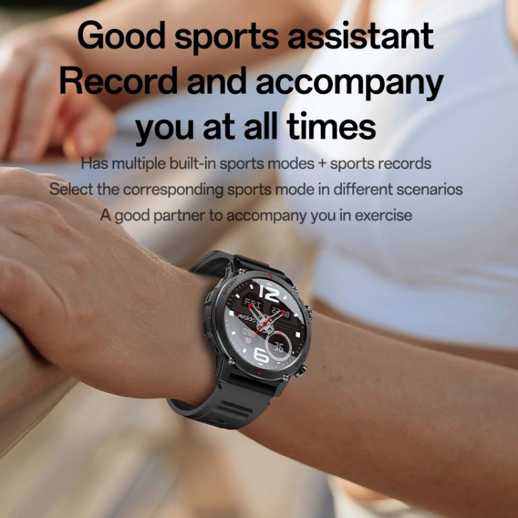 Yesido IO31 1.43 inch AMOLED Screen Smart Watch Support BT Call / Heart Rate(Black) - free shipping - PMC TechLife - Order now!