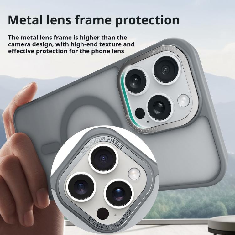 For iPhone 17 Pro Kalebol Metal Lens Frame MagSafe Frosted PC Phone Case(Black) - free shipping - PMC TechLife - Order now!