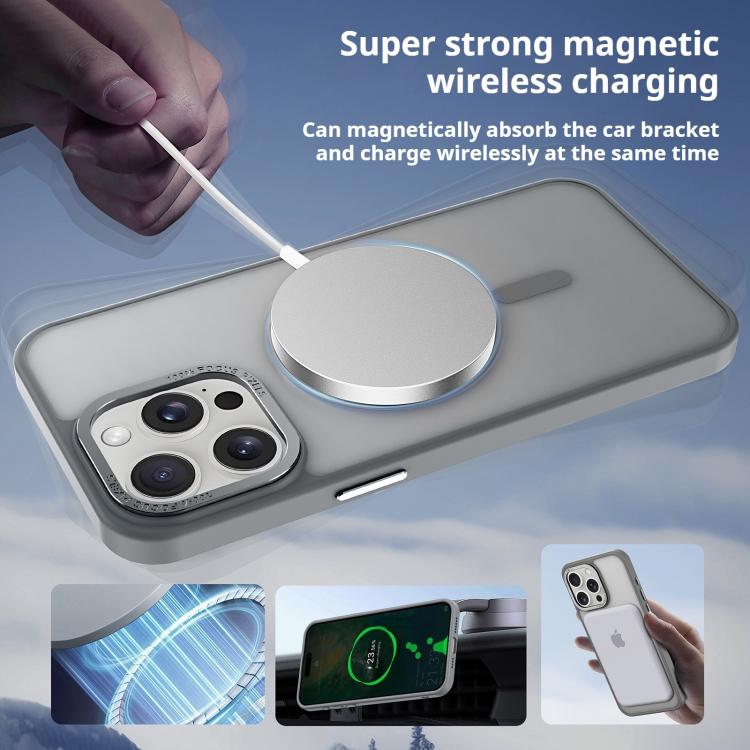 For iPhone 17 Kalebol Metal Lens Frame MagSafe Frosted PC Phone Case(Black) - free shipping - PMC TechLife - Order now!