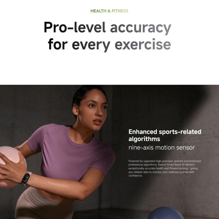 Original Xiaomi Smart Band 10, 1.72 inch AMOLED Screen 5ATM Waterproof Smart Watch, Support Blood Oxygen / Heart Rate Monitor(Black) - free shipping - PMC TechLife - Order now!