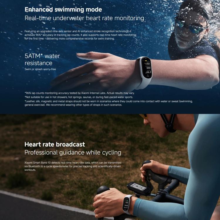 Original Xiaomi Smart Band 10, 1.72 inch AMOLED Screen 5ATM Waterproof Smart Watch, Support Blood Oxygen / Heart Rate Monitor(Black) - free shipping - PMC TechLife - Order now!