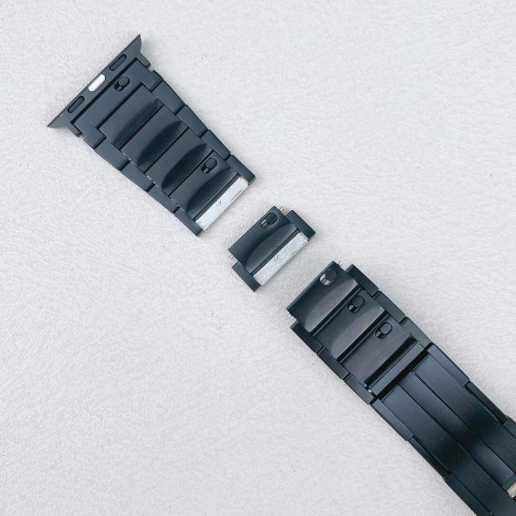 For Apple Watch 42mm / 41mm / 40mm / 38mm Tri-beads Side-detachable Buckle Stainless Steel Watch Band(Black) - free shipping - PMC TechLife - Order now!