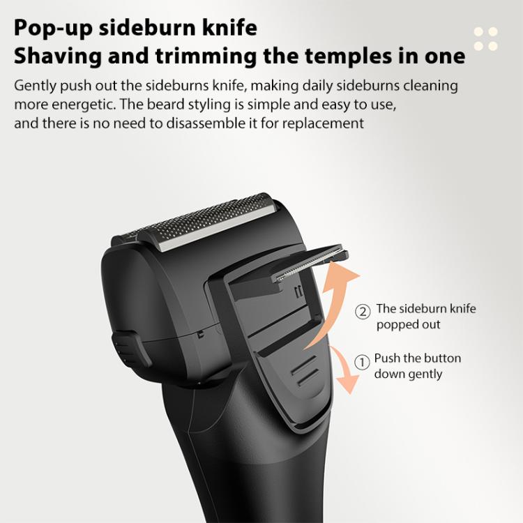 Full Body Washable LED Digital Display Reciprocating Electric Shaver(Gun Fight Black) - free shipping - PMC TechLife - Order now!