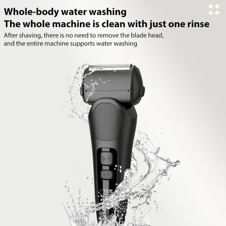 Full Body Washable LED Digital Display Reciprocating Electric Shaver(Gun Fight Black + 1 Set of Blades) - free shipping - PMC TechLife - Order now!