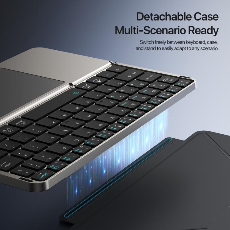 DUX DUCIS OK Fold Series Two-fold Touch Wireless Bluetooth Keyboard Tablet Leather Case(Black) - free shipping - PMC TechLife - Order now!