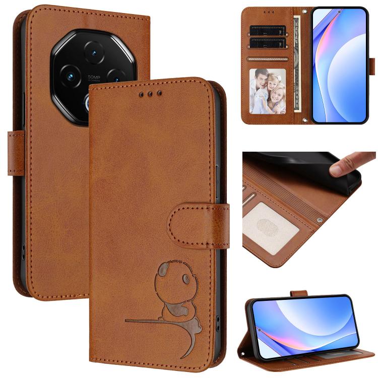 For UMIDIGI G100 Pro Litter Panda Embossing RFID Leather Phone Case with Lanyard(Brown) - free shipping - PMC TechLife - Order now!
