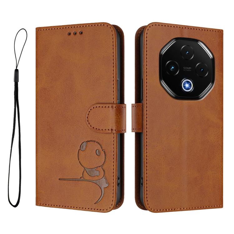 For UMIDIGI G100 Pro Litter Panda Embossing RFID Leather Phone Case with Lanyard(Brown) - free shipping - PMC TechLife - Order now!