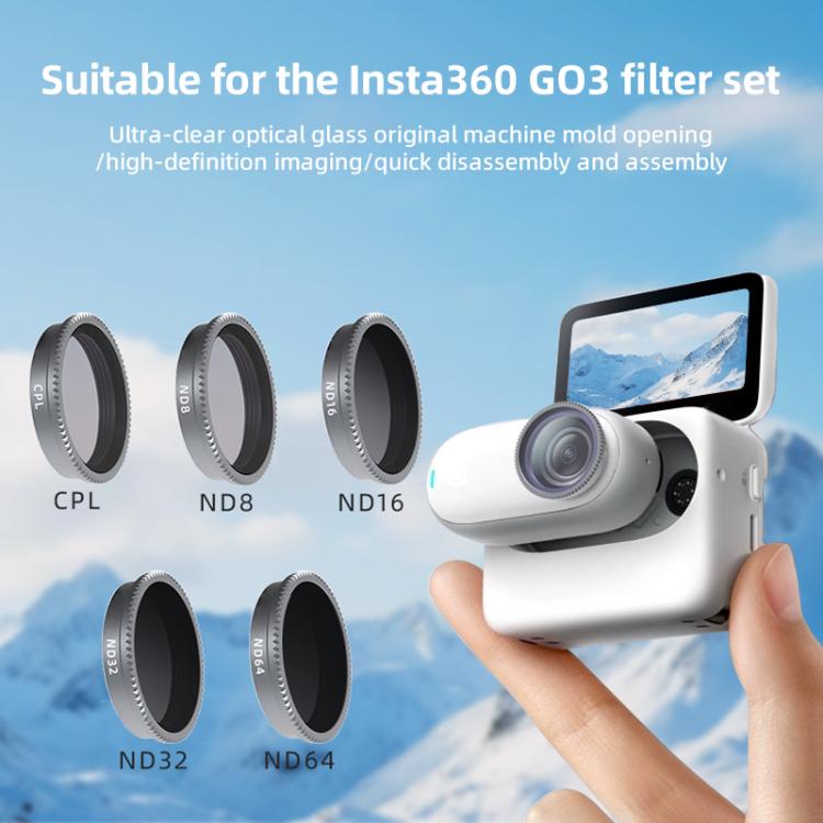 For Insta360 GO 3 Camera Lens Filter, Filter:4 in 1 ND8-64 - free shipping - PMC TechLife - Order now!