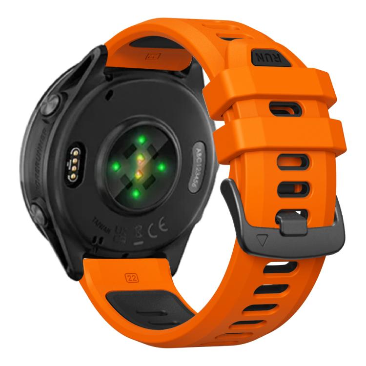 For Garmin Forerunner 970 Two Color Steel Buckle Silicone Watch Band(Orange Black) - free shipping - PMC TechLife - Order now!