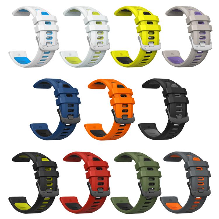For Garmin Forerunner 970 Two Color Steel Buckle Silicone Watch Band(Orange Black) - free shipping - PMC TechLife - Order now!