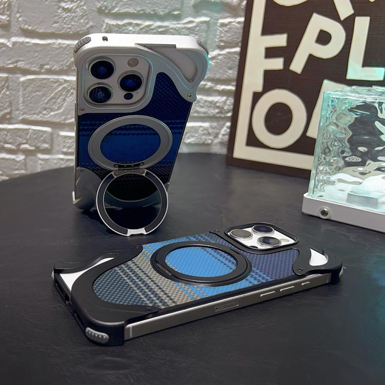 For iPhone 15 Pro Metal Frameless 360 Degree Rotation Holder MagSafe Phone Case(Silver) - free shipping - PMC TechLife - Order now!