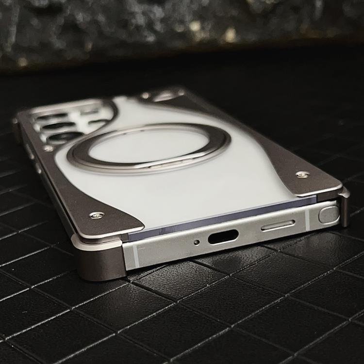 For Samsung Galaxy S24 Ultra 5G Metal Frameless 360 Degree Rotation Holder MagSafe Transparent Phone Case(Dessert Gold) - free shipping - PMC TechLife - Order now!