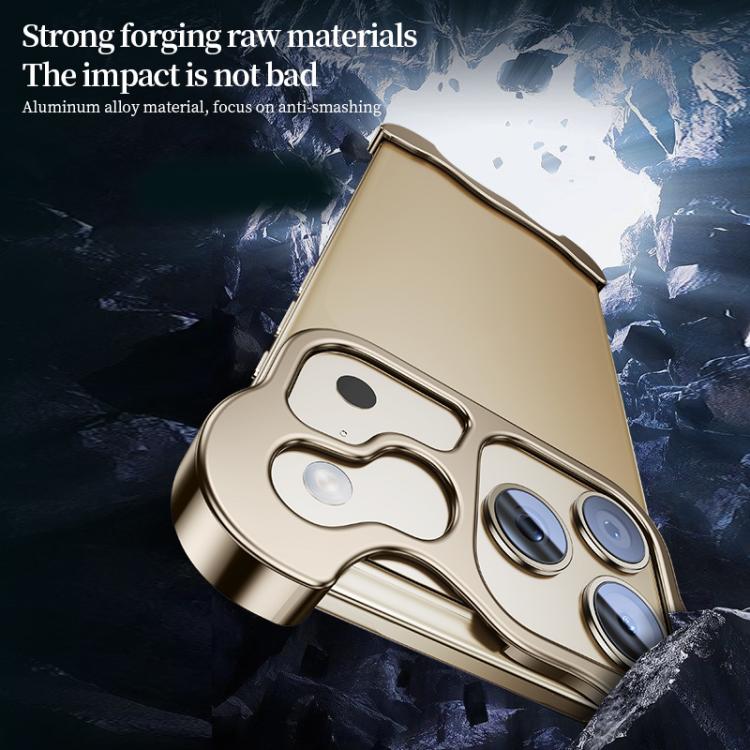 For iPhone 17 Pro Max Frameless Metal Corner Pad Phone Case with Lens Film(Silver) - free shipping - PMC TechLife - Order now!