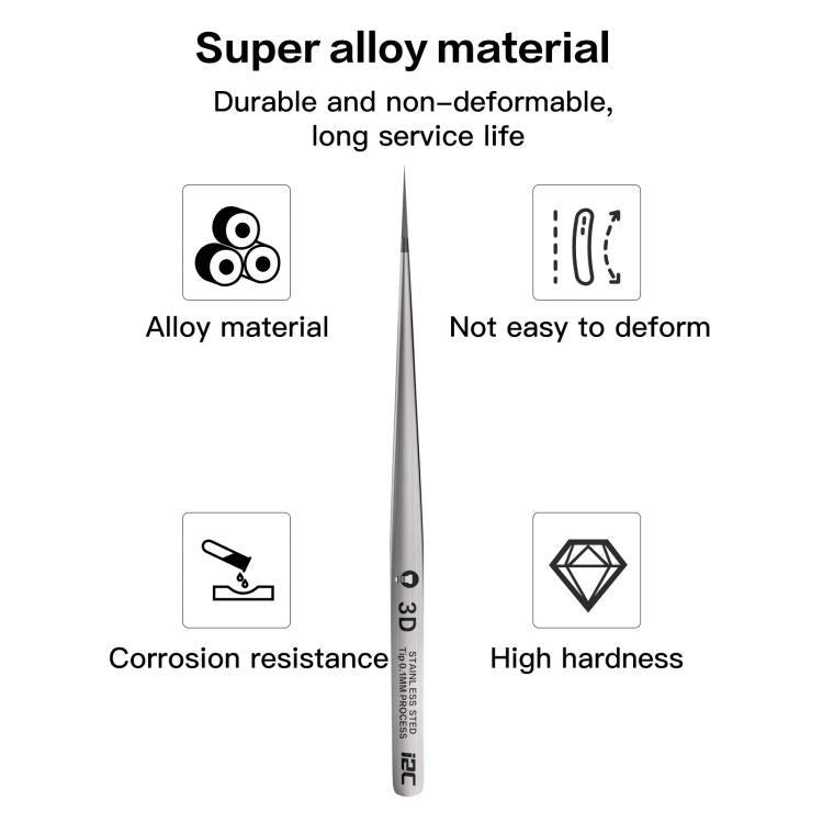 i2C NS Series Super Alloy High Precision Stainless Steel Super Hard Extra Tip Flying Wire Tweezers, Model:NS-03 Extra Hard Tip - free shipping - PMC TechLife - Order now!