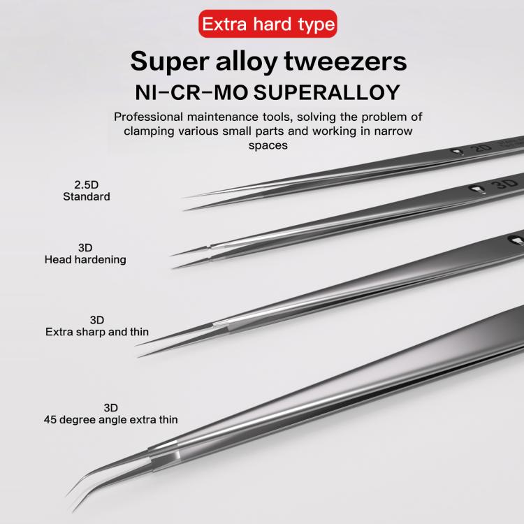 i2C NS Series Super Alloy High Precision Stainless Steel Super Hard Extra Tip Flying Wire Tweezers, Model:NS-03 Extra Hard Tip - free shipping - PMC TechLife - Order now!