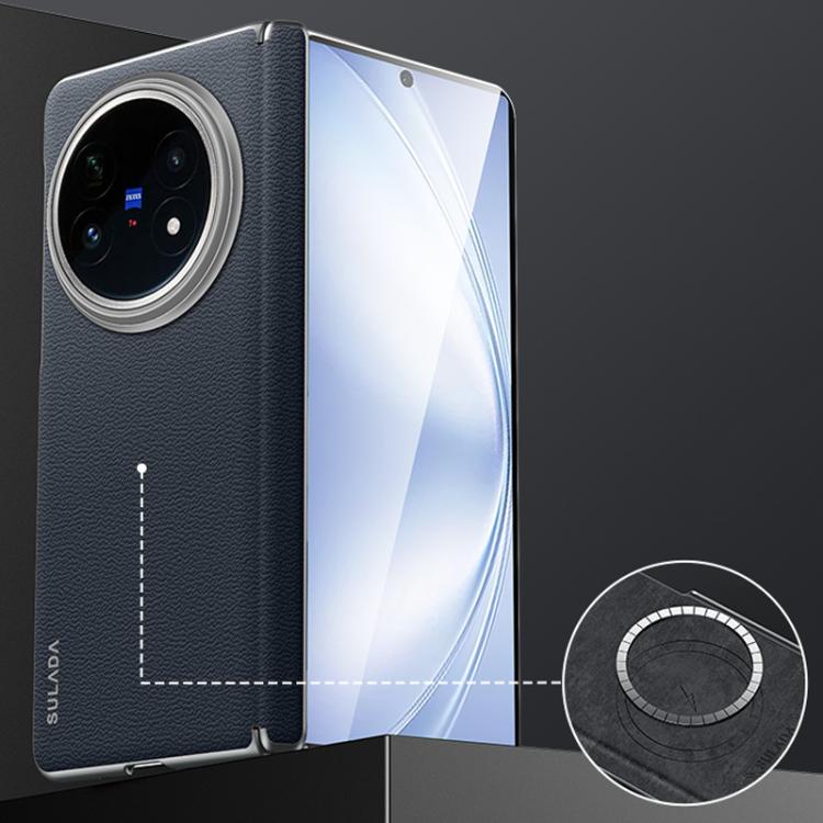 For vivo X Fold5 SULADA Frameless Top Layer Cowhide Leather PC Phone Case(Blue) - free shipping - PMC TechLife - Order now!