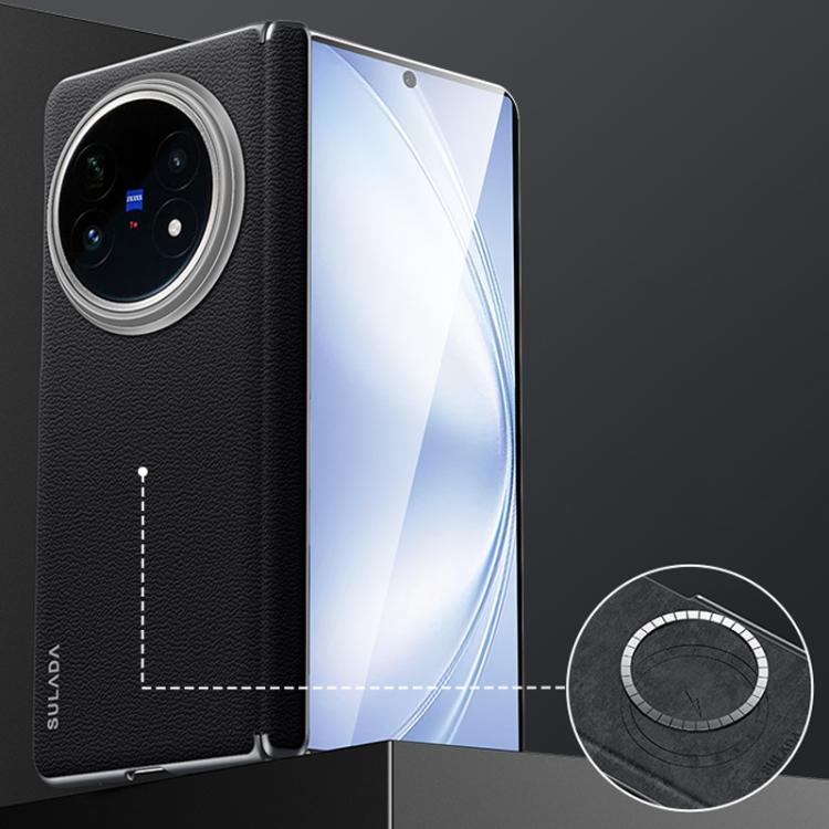 For vivo X Fold5 SULADA Frameless Top Layer Cowhide Leather PC Phone Case(Black) - free shipping - PMC TechLife - Order now!
