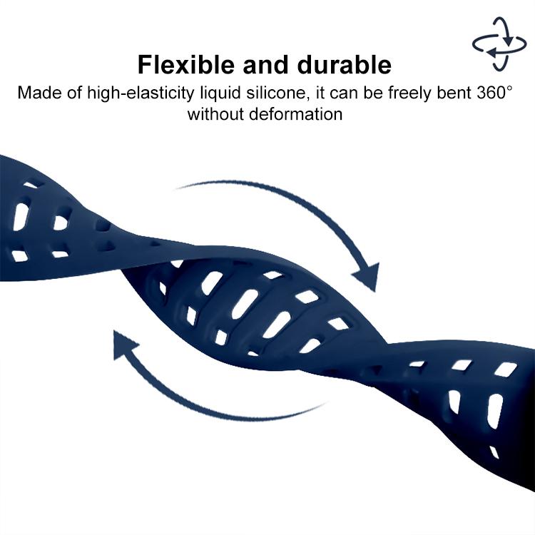 For Apple Watch 46mm / 49mm / 45mm / 44mm Shark Texture Holes Silicone Watch Band(Midnight Blue) - free shipping - PMC TechLife - Order now!