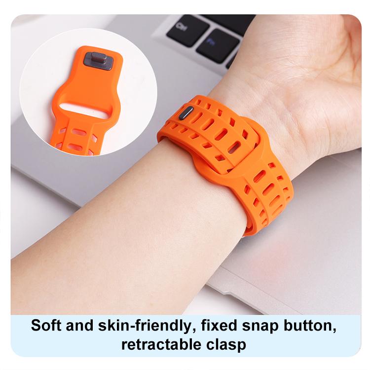 For Apple Watch 46mm / 49mm / 45mm / 44mm Shark Texture Holes Silicone Watch Band(Midnight Blue) - free shipping - PMC TechLife - Order now!