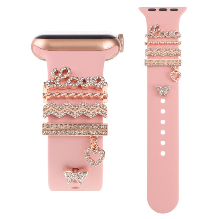 Smart Watch Band Decorative Ring Metal Accessories(Rose Gold LOVE) - free shipping - PMC TechLife - Order now!