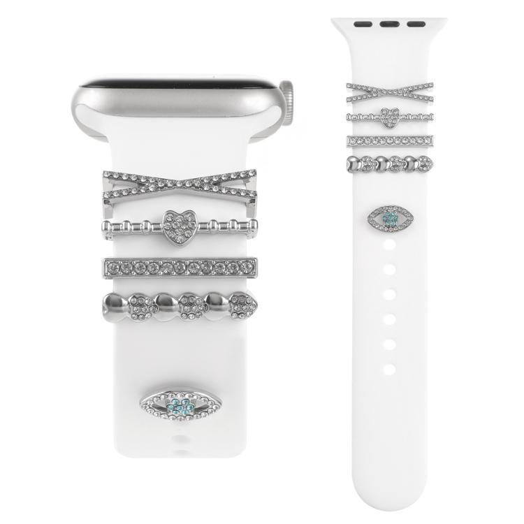 Smart Watch Band Decorative Ring Metal Accessories(Silver Heart Eyes) - free shipping - PMC TechLife - Order now!