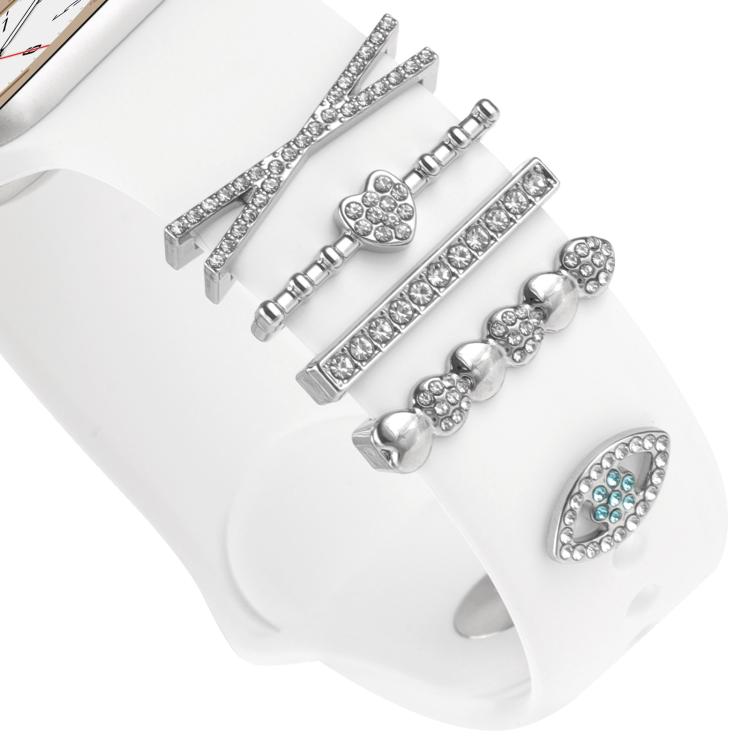 Smart Watch Band Decorative Ring Metal Accessories(Silver Heart Eyes) - free shipping - PMC TechLife - Order now!