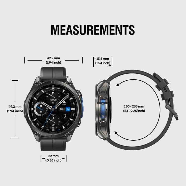 Zeblaze Vibe 8 Rugged Outdoor Smart Watch 1.43 inch Screen 5 ATM & IP69K Built-in Flashlight(Black) - free shipping - PMC TechLife - Order now!