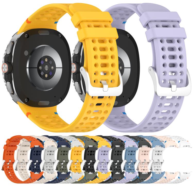 For Samsung Galaxy Watch8 / Watch8 Classic xDfind Alloy Silver Buckle Breathable Hole Silicone Watch Band(Official Blue) - free shipping - PMC TechLife - Order now!