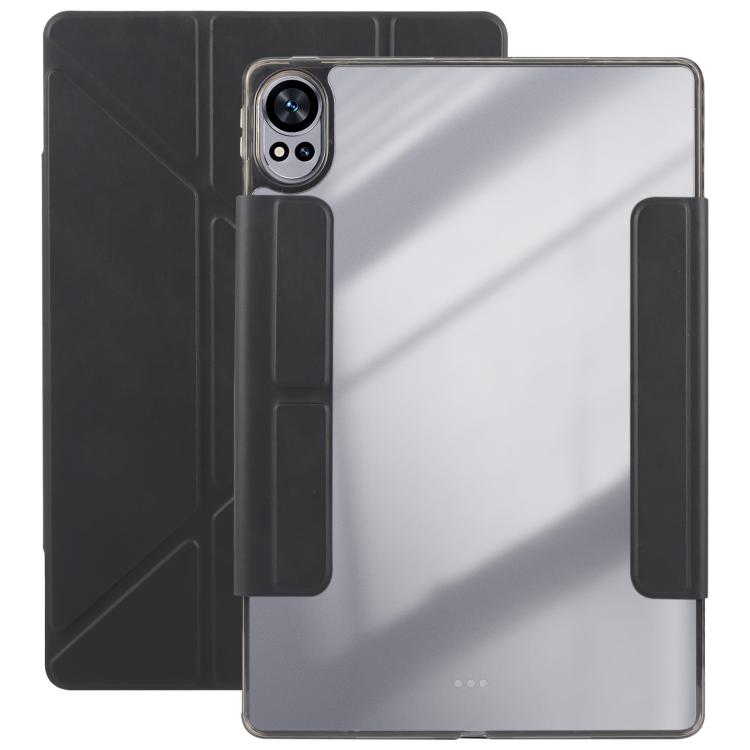 For Huawei MatePad Air 12 2024 Magnetic Detachable Dual-Clasp Acrylic Deformation Leather Tablet Case(Black) - free shipping - PMC TechLife - Order now!