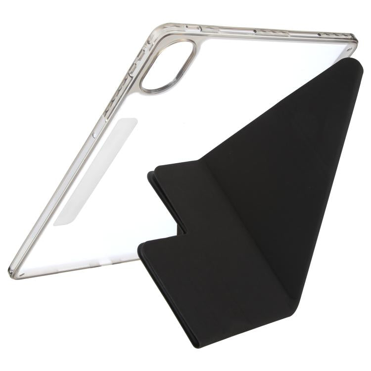 For Huawei MatePad Air 12 2024 Magnetic Detachable Dual-Clasp Acrylic Deformation Leather Tablet Case(Black) - free shipping - PMC TechLife - Order now!