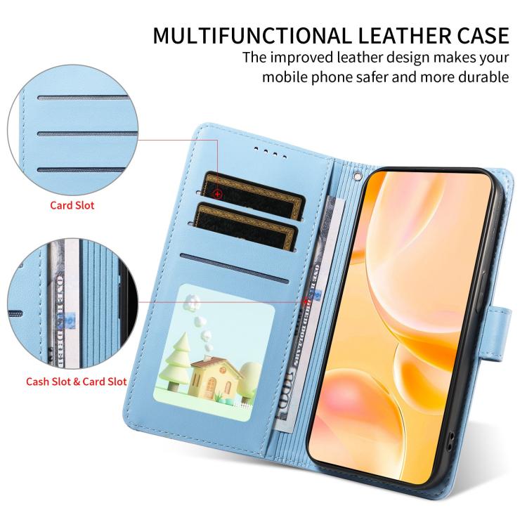 For Motorola Edge 50 Neo 5G Embossed Heart Dog RFID Blocking Wallet Leather Phone Case(Sky Blue) - free shipping - PMC TechLife - Order now!