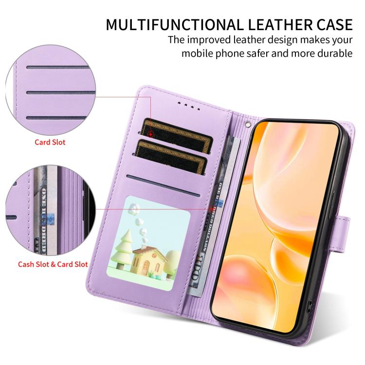 For Motorola Moto G85 5G Embossed Heart Dog RFID Blocking Wallet Leather Phone Case(Purple) - free shipping - PMC TechLife - Order now!