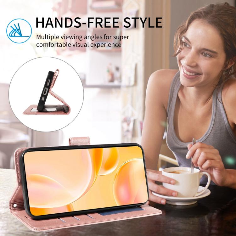 For Motorola Moto G85 5G Embossed Heart Dog RFID Blocking Wallet Leather Phone Case(Rose Gold) - free shipping - PMC TechLife - Order now!