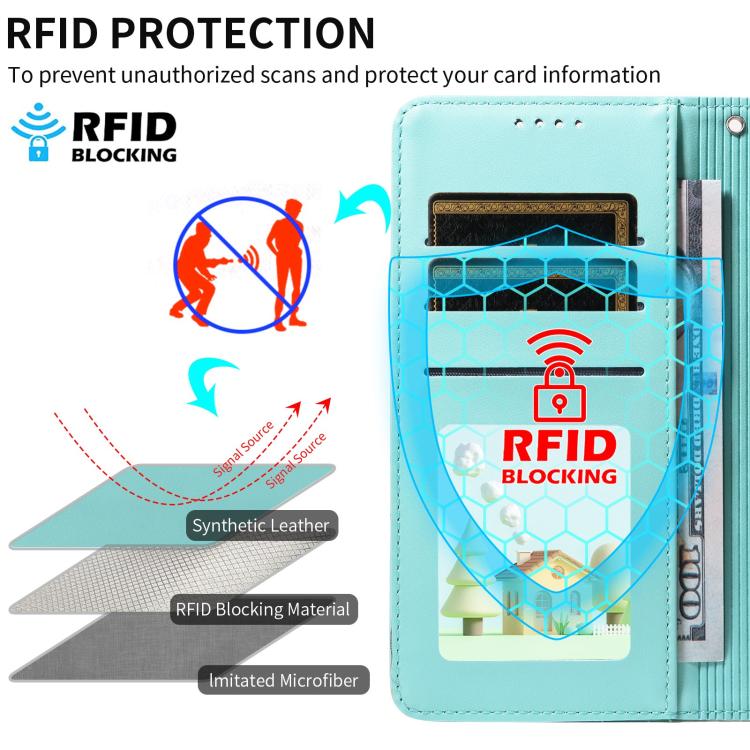 For Motorola Moto G86 5G Embossed Heart Dog RFID Blocking Wallet Leather Phone Case(Green) - free shipping - PMC TechLife - Order now!