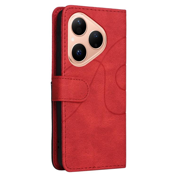 For Huawei Pura 80 5G Dual-color Splicing Flip Leather Phone Case(Red) - free shipping - PMC TechLife - Order now!